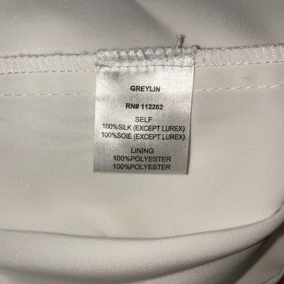 Greylin 100% Silk White Dress M - Picture 6 of 6